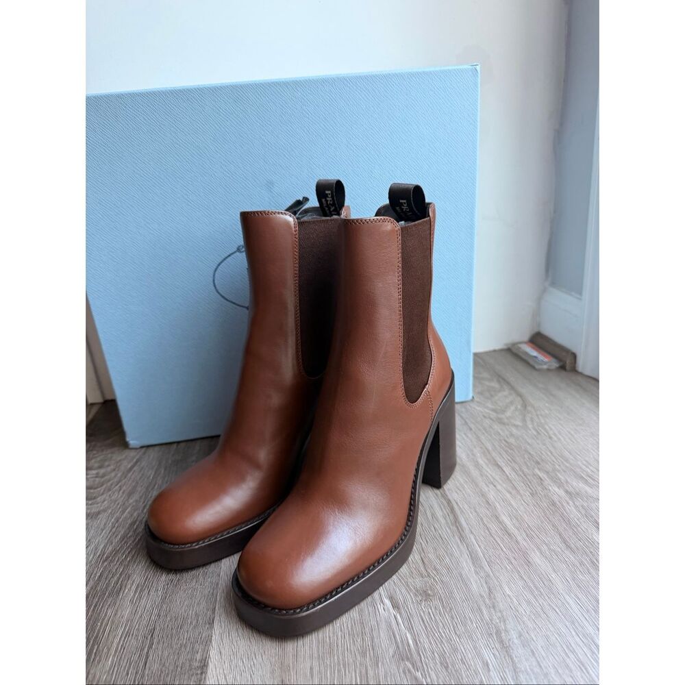PRADA LEATHER ANKLE BOOTS SIZE EU 36.5 $1790 - Picture 11 of 16